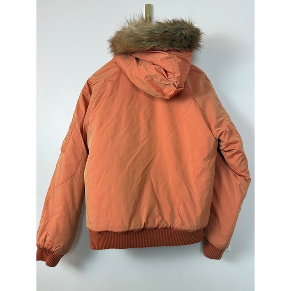 Talbots Kids Orange Faux Fur Hood Bomber Winter Rust Jacket Size 16‎ - Picture 7 of 16